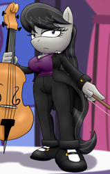 Size: 1400x2200 | Tagged: safe, artist:flash equestria photography, derpibooru import, octavia melody, anthro, breasts, cello, mobian, musical instrument, solo, sonic the hedgehog (series), sonicified