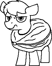 Size: 169x214 | Tagged: safe, artist:sodanium, oc, oc only, earth pony, pony, ponybooru collab 2022, costume, lowres, male, monochrome, solo, stallion