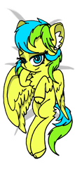 Size: 1142x2660 | Tagged: safe, artist:rainbowwing, derpibooru import, oc, oc:nature guard, pegasus, pony, chest fluff, cloven hooves, ear fluff, ears, looking at you, smiling