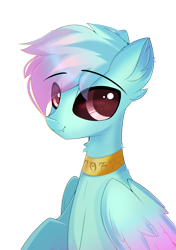 Size: 1748x2480 | Tagged: safe, artist:janelearts, derpibooru import, oc, oc:#c0ffee, pegasus, pony, big eyes, bust, collar, cute, jewelry, looking at you, portrait, simple background, smiling, solo, transparent background