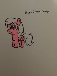 Size: 2448x3264 | Tagged: safe, artist:maddiedraws5678, derpibooru import, baby cotton candy, earth pony, pony, g1, g4, baby, baby cottoncandybetes, baby pony, cute, female, filly, foal, freckles, full body, g1 to g4, generation leap, hooves, pink coat, pink eyes, simple background, solo, standing, tail, traditional art, white background, white hair, white mane, white tail