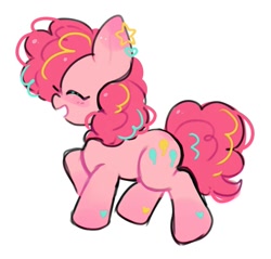 Size: 1085x1036 | Tagged: safe, artist:tanoshiboo, derpibooru import, pinkie pie, earth pony, pony, cute, diapinkes, digital art, eyes closed, female, heart, mare, profile, simple background, solo, stars, white background