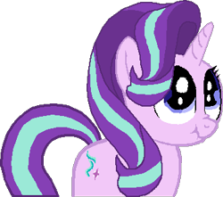 Size: 358x316 | Tagged: safe, artist:scootaloormayfly, derpibooru import, starlight glimmer, pony, unicorn, cutie mark, nose wrinkle, pixel art, scrunchy face, simple background, small resolution, solo, transparent background