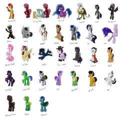 Size: 5800x5500 | Tagged: safe, artist:1jaz, derpibooru import, oc, oc only, earth pony, griffon, pegasus, pony, unicorn, griffon oc, simple background, transparent background