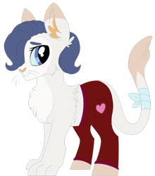 Size: 1600x1817 | Tagged: safe, artist:moonert, derpibooru import, oc, oc only, hybrid, chest fluff, ear fluff, ears, female, interspecies offspring, mare, offspring, parent:capper dapperpaws, parent:rarity, parents:capperity, simple background, smiling, solo, transparent background, whiskers