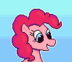 Size: 990x850 | Tagged: safe, artist:dhumla, derpibooru import, pinkie pie, earth pony, pony, fanart, female, icon, open mouth, open smile, pixel art, smiling, solo