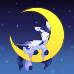 Size: 1920x1920 | Tagged: safe, artist:kurikiin, derpibooru import, oc, oc:mythic moon, alicorn, bat pony, bat pony alicorn, base used, bat wings, eyes closed, horn, moon, night, stars, wings