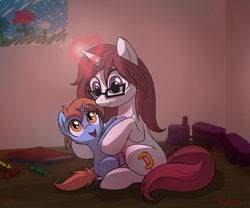 Size: 1800x1500 | Tagged: safe, artist:dawnmistpony, derpibooru import, oc, oc only, pony, unicorn, female, male, mother and child, mother and son, parent and child