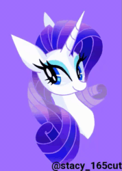 Size: 426x600 | Tagged: safe, artist:stacy_165cut, derpibooru import, oc, oc only, pony, unicorn, animated, bust, female, gif, horn, looking at you, mare, one eye closed, purple background, simple background, solo, wink, winking at you