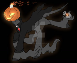 Size: 1024x840 | Tagged: safe, artist:purplegrim40, derpibooru import, oc, oc only, pony, black background, clothes, deviantart watermark, halloween, holiday, jack-o-lantern, obtrusive watermark, pumpkin, simple background, smiling, solo, watermark