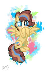 Size: 1532x2302 | Tagged: safe, artist:xcosmicghostx, derpibooru import, oc, oc only, pegasus, pony, abstract background, excited, eyelashes, female, mare, pegasus oc, signature, solo, spread wings, wings