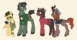 Size: 1280x670 | Tagged: safe, artist:brobobot, derpibooru import, oc, oc only, earth pony, kirin, pegasus, pony, solo