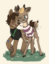 Size: 973x1254 | Tagged: safe, artist:brobobot, derpibooru import, deer, earth pony, pony, ponified