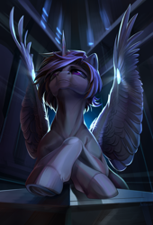 Size: 3000x4400 | Tagged: safe, artist:mithriss, derpibooru import, oc, oc only, alicorn, pony, hooves, male, solo, spread wings, stallion, wings
