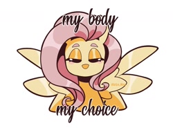 Size: 1518x1123 | Tagged: safe, artist:lrusu, derpibooru import, fluttershy, pegasus, pony, bust, current events, mouthpiece, simple background, solo, spread wings, white background, wings