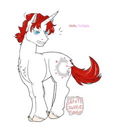 Size: 1280x1428 | Tagged: safe, artist:whitegwava, derpibooru import, moondancer (g1), pony, unicorn, g1, chest fluff, female, grin, simple background, smiling, solo, white background