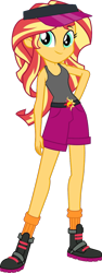 Size: 548x1459 | Tagged: safe, artist:fireluigi29, derpibooru import, sunset shimmer, equestria girls, bare shoulders, clothes, female, simple background, sleeveless, solo, tanktop, transparent background