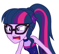 Size: 1024x926 | Tagged: safe, artist:fireluigi29, derpibooru import, edit, edited screencap, screencap, sci-twi, twilight sparkle, better together, equestria girls, spring breakdown, angry, background removed, bare shoulders, female, not a vector, open mouth, ragelight sparkle, sci-twi is not amused, simple background, sleeveless, solo, transparent background, unamused