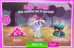 Size: 1038x686 | Tagged: safe, derpibooru import, breezie, advertisement, breezette, costs real money, gameloft, gem, official, sale, solo, standing