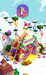 Size: 335x551 | Tagged: safe, derpibooru import, balloon, circus, gameloft, ponyacci, the anonymous campsite