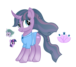 Size: 1280x1139 | Tagged: safe, artist:tenderrain-art, derpibooru import, mistmane, twilight sparkle, oc, pony, unicorn, curved horn, female, horn, magical lesbian spawn, mare, offspring, parent:mistmane, parent:twilight sparkle, simple background, transparent background