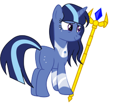 Size: 9981x8890 | Tagged: safe, artist:shootingstarsentry, derpibooru import, oc, oc only, oc:peacemaker, pony, unicorn, absurd resolution, base used, butt, female, horn, mare, plot, scepter, simple background, smiling, solo, transparent background, unicorn oc