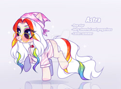 Size: 1920x1408 | Tagged: safe, artist:fenix-artist, derpibooru import, oc, oc only, earth pony, pony, clothes, collar, earth pony oc, eyelashes, female, glasses, grin, headscarf, mare, multicolored hair, rainbow hair, scarf, smiling