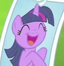 Size: 222x229 | Tagged: safe, derpibooru import, edit, edited screencap, screencap, twilight sparkle, twilight sparkle (alicorn), alicorn, pony, season 4, trade ya, ^^, cropped, cute, eyes closed, female, horn, mare, open mouth, open smile, photo, smiling, twiabetes