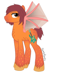 Size: 1173x1544 | Tagged: safe, artist:galaxiemadchen, derpibooru import, pegasus, pony, male, my singing monsters, ponified, riff, simple background, solo, stallion, transparent background