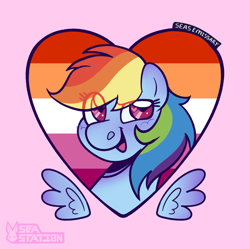 Size: 1901x1891 | Tagged: safe, artist:seasemissary, derpibooru import, rainbow dash, pony, pride, pride flag, solo