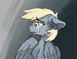 Size: 1808x1401 | Tagged: safe, artist:reddthebat, derpibooru import, derpy hooves, pegasus, pony, chest fluff, crying, ear fluff, ears, female, mare, sad, solo, wings