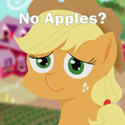 Size: 5000x5000 | Tagged: safe, artist:reinbou, derpibooru import, applejack, earth pony, pony, cute, green eyes, hat, jackabetes, meme, no bitches?, solo