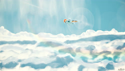 Size: 4978x2800 | Tagged: safe, artist:axelp, derpibooru import, rainbow dash, pegasus, cloud, sky, vector