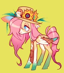 Size: 1021x1160 | Tagged: safe, artist:5tell4r, derpibooru import, fluttershy, pegasus, pony, colored wings, colored wingtips, cute, daaaaaaaaaaaw, hat, lidded eyes, shyabetes, solo, wings