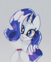 Size: 694x850 | Tagged: safe, artist:stacy_165cut, derpibooru import, rarity, pony, unicorn, drink, female, hoof hold, horn, looking at you, mare, simple background, solo, white background