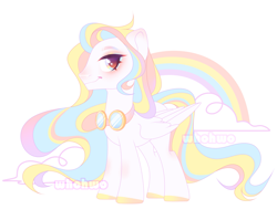 Size: 2955x2348 | Tagged: safe, artist:whohwo, derpibooru import, oc, oc only, pegasus, pony, goggles, hoof polish, male, multicolored hair, pegasus oc, rainbow, rainbow hair, simple background, smiling, solo, stallion, white background