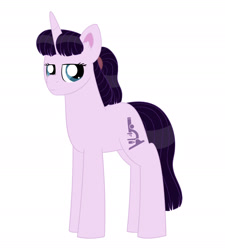 Size: 1688x1874 | Tagged: safe, artist:queenderpyturtle, derpibooru import, oc, oc:pluto, pony, unicorn, crack ship offspring, female, mare, offspring, parent:gladmane, parent:twinkleshine, simple background, solo, white background