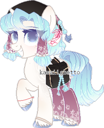 Size: 308x379 | Tagged: safe, artist:kawaiighetto, derpibooru import, oc, oc only, pony, unicorn, bag, base used, eyelashes, grin, hat, horn, saddle bag, simple background, smiling, solo, transparent background, unicorn oc, unshorn fetlocks