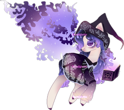 Size: 666x593 | Tagged: safe, artist:kawaiighetto, derpibooru import, oc, oc only, earth pony, pony, base used, book, clothes, earth pony oc, female, hat, looking back, magic, mare, simple background, smiling, solo, telekinesis, transparent background, witch hat