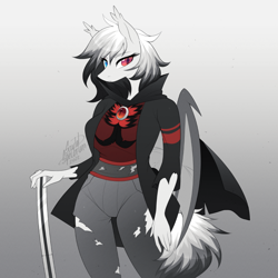 Size: 900x900 | Tagged: safe, artist:scarlet-spectrum, derpibooru import, oc, oc only, anthro, bat pony, bat pony oc, solo