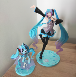 Size: 3000x3053 | Tagged: safe, derpibooru import, human, pony, anime, clothes, female, figure, figurine, hatsune miku, irl, kotobukiya, mare, photo, ponified, self paradox, self ponidox, skirt, vocaloid