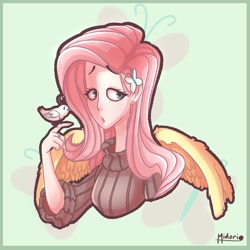 Size: 1000x1000 | Tagged: artist needed, source needed, safe, derpibooru import, fluttershy, human, female, humanized, solo