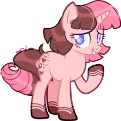 Size: 1568x1560 | Tagged: safe, artist:kurosawakuro, derpibooru import, oc, oc:dark chocolate strawberry, pony, unicorn, base used, female, mare, simple background, solo, transparent background