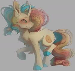 Size: 1853x1751 | Tagged: safe, artist:dllrt, derpibooru import, oc, oc only, pony, unicorn, curved horn, female, hair accessory, horn, simple background, solo