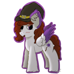 Size: 2000x2000 | Tagged: safe, artist:spiroudada, derpibooru import, oc, oc only, pegasus, pony, blushing, hat, simple background, solo, transparent background, witch, witch hat