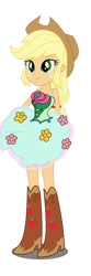 Size: 516x1549 | Tagged: safe, artist:mlgskittles, derpibooru import, applejack, equestria girls, legend of everfree, boots, clothes, cowboy boots, cowboy hat, dress, hat, high heel boots, shoes, simple background, solo, transparent background, vector