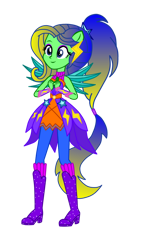 Size: 730x1095 | Tagged: safe, artist:mlgskittles, derpibooru import, oc, oc only, oc:thunderbreeze, equestria girls, boots, clothes, clothes swap, crystal guardian, high heel boots, jeans, pants, shoes, simple background, solo, transparent background, vector