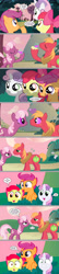 Size: 2205x10245 | Tagged: safe, artist:silverbuller, derpibooru import, edit, edited screencap, screencap, apple bloom, big macintosh, cheerilee, scootaloo, sweetie belle, earth pony, pegasus, pony, unicorn, hearts and hooves day (episode), comic, cutie mark crusaders, female, filly, foal, frown, hearts and hooves day, implied sex, lip bite, looking at each other, looking at someone, love poison, male, mare, screencap comic, stallion, swirly eyes