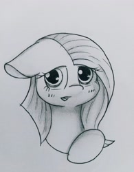 Size: 3035x3884 | Tagged: safe, artist:twiliset, derpibooru import, pinkie pie, earth pony, pony, bust, cute, ears, floppy ears, grayscale, monochrome, open mouth, pinkamena diane pie, simple background, solo, traditional art