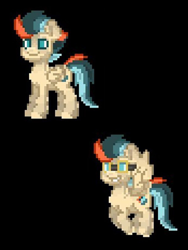 Size: 3072x4096 | Tagged: safe, derpibooru import, oc, oc only, oc:turbo swifter, pegasus, pony, black background, flying, goggles, male, multicolored hair, pegasus oc, pony town, simple background, stallion, standing